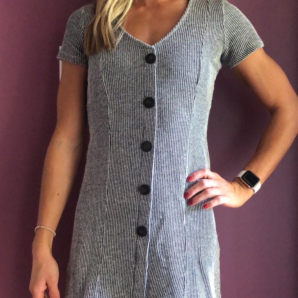 ZARA Black/White Striped Mini Dress